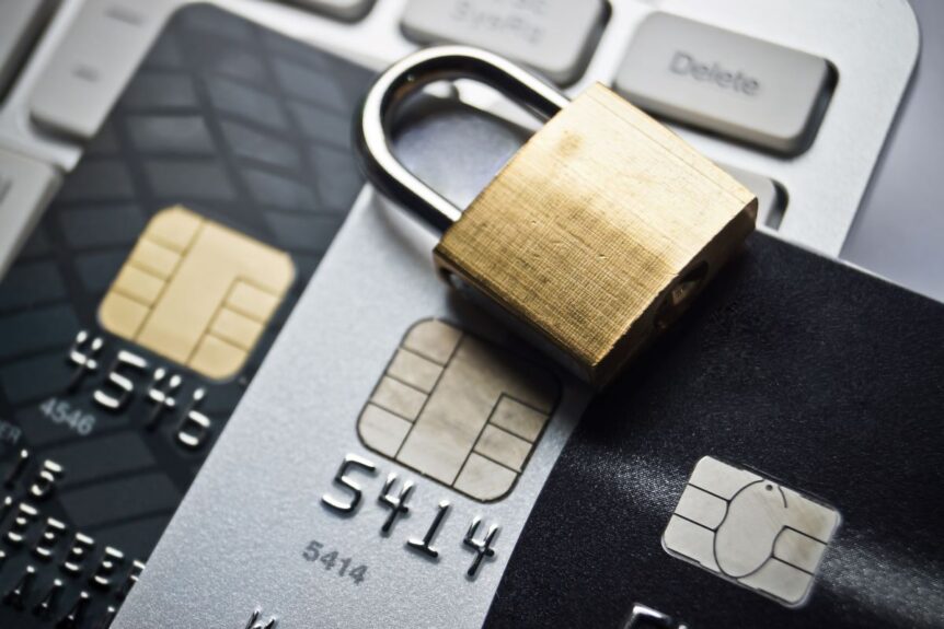 Lock and credit card